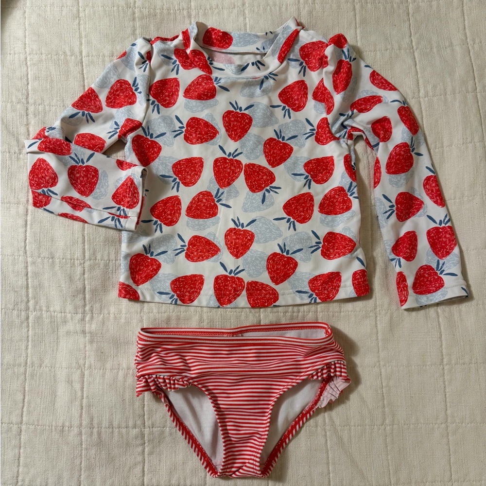Carter's Red Strawberry Rashguard Set